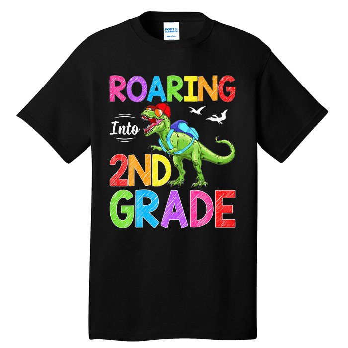 Roaring Into 2nd Grade Dinosaur Students Back To School Tall T-Shirt