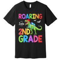 Roaring Into 2nd Grade Dinosaur Students Back To School Premium T-Shirt