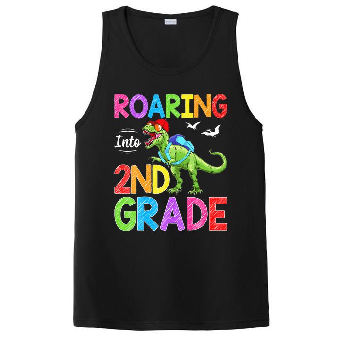 Roaring Into 2nd Grade Dinosaur Students Back To School PosiCharge Competitor Tank