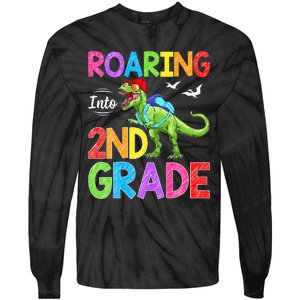 Roaring Into 2nd Grade Dinosaur Students Back To School Tie-Dye Long Sleeve Shirt