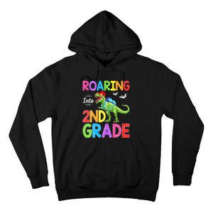 Roaring Into 2nd Grade Dinosaur Students Back To School Tall Hoodie