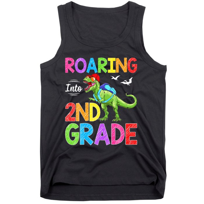 Roaring Into 2nd Grade Dinosaur Students Back To School Tank Top