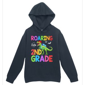 Roaring Into 2nd Grade Dinosaur Students Back To School Urban Pullover Hoodie