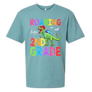 Roaring Into 2nd Grade Dinosaur Students Back To School Sueded Cloud Jersey T-Shirt