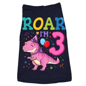 Roar Im 3 Year Old Dinosaur Girl 3rd Birthday Party Doggie Tank