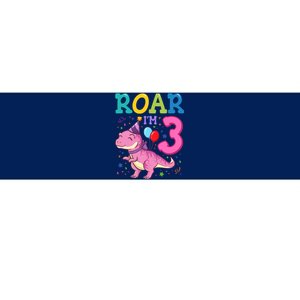 Roar Im 3 Year Old Dinosaur Girl 3rd Birthday Party Bumper Sticker