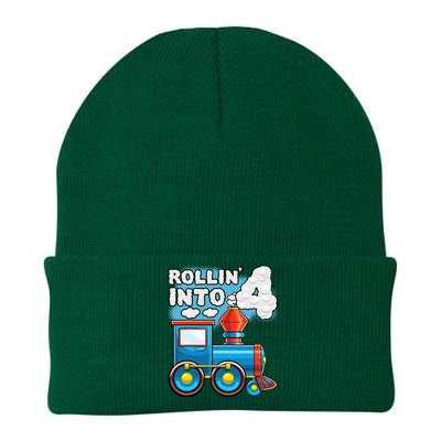 Rollin Into 4 Train 4th Birthday Party Supply Birthday Boy Knit Cap Winter Beanie