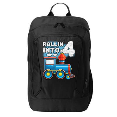 Rollin Into 4 Train 4th Birthday Party Supply Birthday Boy City Backpack