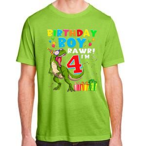 Rawr I'm 4 4th Birthday T Rex Dinosaur 4 Years Old Gift Adult ChromaSoft Performance T-Shirt