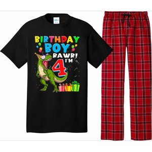 Rawr I'm 4 4th Birthday T Rex Dinosaur 4 Years Old Gift Pajama Set