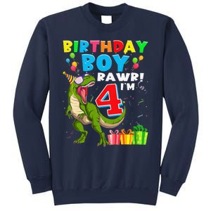 Rawr I'm 4 4th Birthday T Rex Dinosaur 4 Years Old Gift Sweatshirt