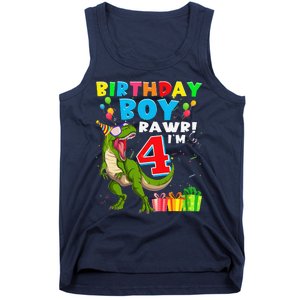 Rawr I'm 4 4th Birthday T Rex Dinosaur 4 Years Old Gift Tank Top