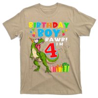 Rawr I'm 4 4th Birthday T Rex Dinosaur 4 Years Old Gift T-Shirt