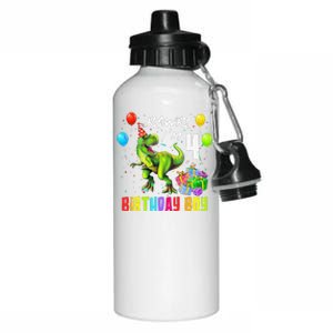 Rawr I'm 4 4th Birthday T Rex Dinosaur Party Gift Party Aluminum Water Bottle