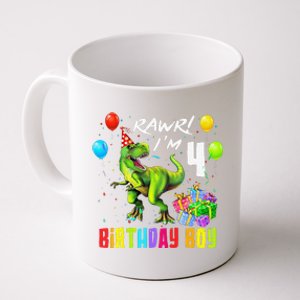 Rawr I'm 4 4th Birthday T Rex Dinosaur Party Gift Party Coffee Mug