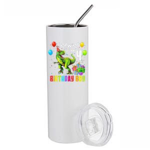 Rawr I'm 4 4th Birthday T Rex Dinosaur Party Gift Party Stainless Steel Tumbler