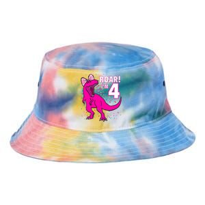 Roar i'm 4 (four year old dinosaur birthday) 4th Dino Theme Tie Dye Newport Bucket Hat