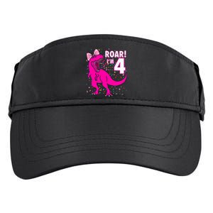 Roar i'm 4 (four year old dinosaur birthday) 4th Dino Theme Adult Drive Performance Visor