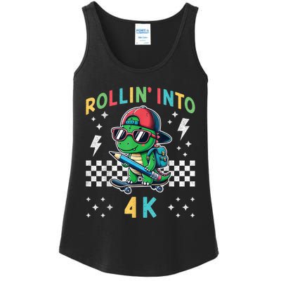 Rollin Into 4k Dinosaur First Day Of Pre K 4 Im Ready For 4k Ladies Essential Tank