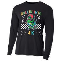 Rollin Into 4k Dinosaur First Day Of Pre K 4 Im Ready For 4k Cooling Performance Long Sleeve Crew