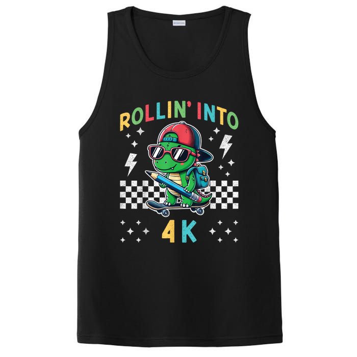 Rollin Into 4k Dinosaur First Day Of Pre K 4 Im Ready For 4k PosiCharge Competitor Tank