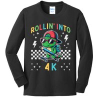 Rollin Into 4k Dinosaur First Day Of Pre K 4 Im Ready For 4k Kids Long Sleeve Shirt