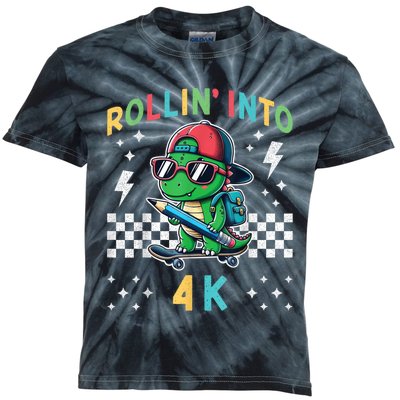 Rollin Into 4k Dinosaur First Day Of Pre K 4 Im Ready For 4k Kids Tie-Dye T-Shirt