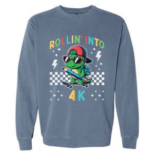 Rollin Into 4k Dinosaur First Day Of Pre K 4 Im Ready For 4k Garment-Dyed Sweatshirt