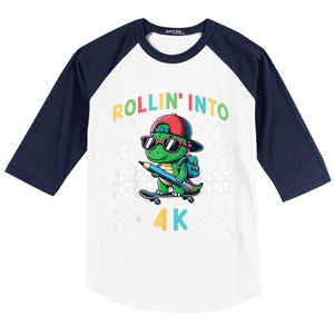 Rollin Into 4k Dinosaur First Day Of Pre K 4 Im Ready For 4k Baseball Sleeve Shirt