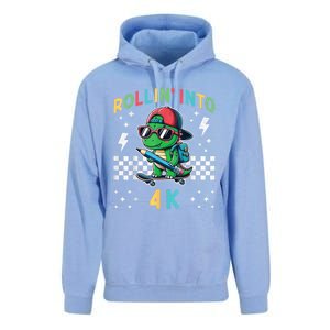 Rollin Into 4k Dinosaur First Day Of Pre K 4 Im Ready For 4k Unisex Surf Hoodie