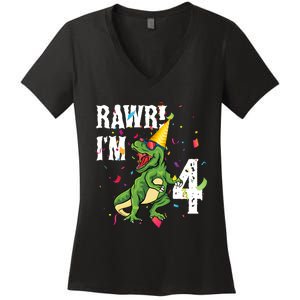 RAWR I’M 4 Women's V-Neck T-Shirt