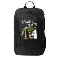 Rawr I'm 4 4th Birthday T Rex Dinosaur Party City Backpack