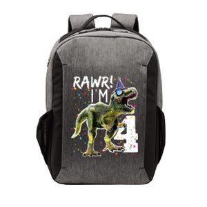 Rawr I'm 4 4th Birthday T Rex Dinosaur Party Vector Backpack