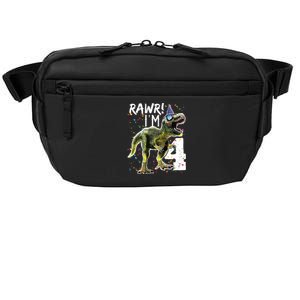 Rawr I'm 4 4th Birthday T Rex Dinosaur Party Crossbody Pack