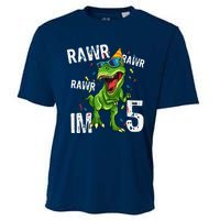 Rawr IM 5 Birthday Dinosaur Funny 5th Bday Boy Gift Cooling Performance Crew T-Shirt