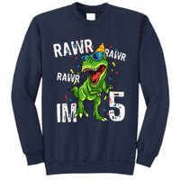 Rawr IM 5 Birthday Dinosaur Funny 5th Bday Boy Gift Sweatshirt