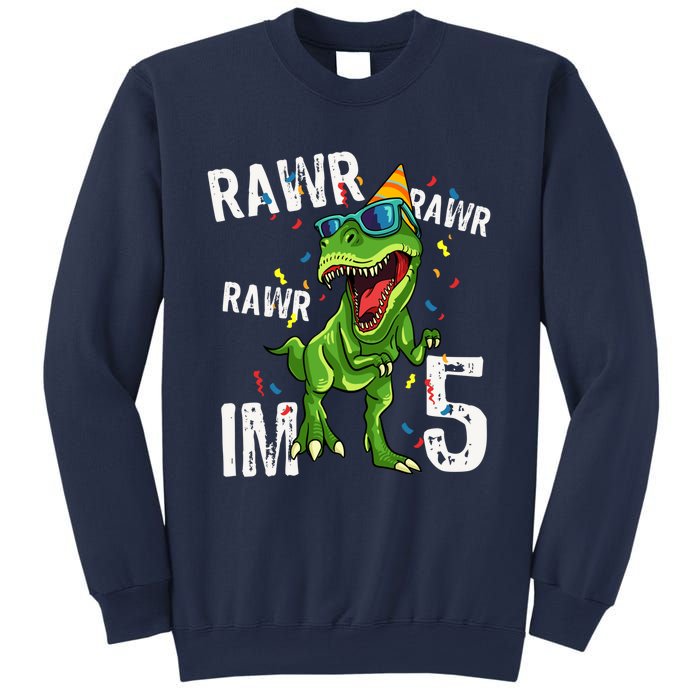 Rawr IM 5 Birthday Dinosaur Funny 5th Bday Boy Gift Sweatshirt