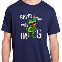 Rawr IM 5 Birthday Dinosaur Funny 5th Bday Boy Gift Adult ChromaSoft Performance T-Shirt