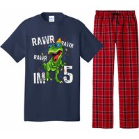 Rawr IM 5 Birthday Dinosaur Funny 5th Bday Boy Gift Pajama Set