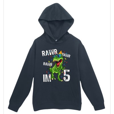 Rawr IM 5 Birthday Dinosaur Funny 5th Bday Boy Gift Urban Pullover Hoodie