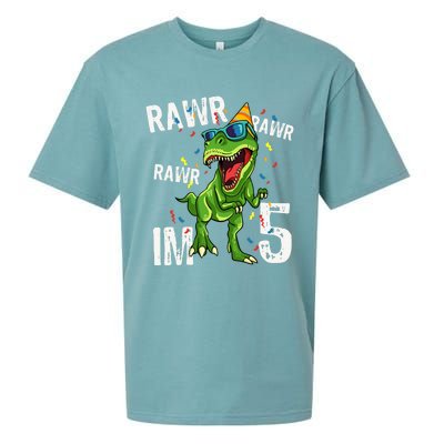 Rawr IM 5 Birthday Dinosaur Funny 5th Bday Boy Gift Sueded Cloud Jersey T-Shirt