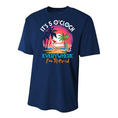 Retirement ItS 5 OClock Everywhere IM Retired Youth Performance Sprint T-Shirt