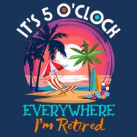 Retirement ItS 5 OClock Everywhere IM Retired Pom Pom 12in Knit Beanie