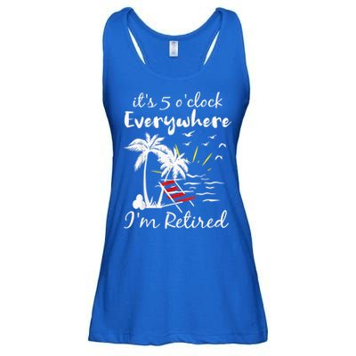 Retirement It's 5 O'Clock Everywhere I'm Retired Summer Ladies Essential Flowy Tank