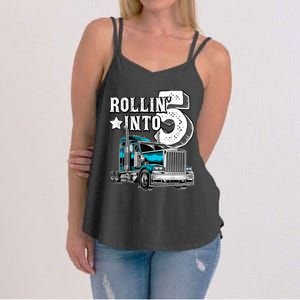 Rollin into 5 Big Rig Semi-Trailer Truck 5th Birthday Gift Women's Strappy Tank