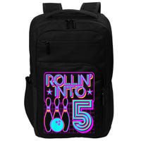 Rollin Into 5 Bowling Bowler 5th Birthday Party Impact Tech Backpack
