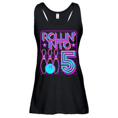 Rollin Into 5 Bowling Bowler 5th Birthday Party Ladies Essential Flowy Tank