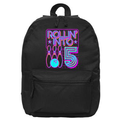 Rollin Into 5 Bowling Bowler 5th Birthday Party 16 in Basic Backpack
