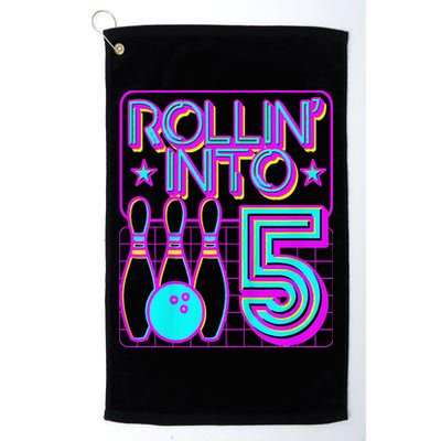 Rollin Into 5 Bowling Bowler 5th Birthday Party Golf Towel