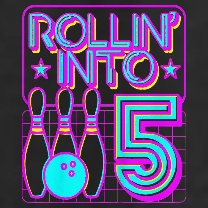 Rollin Into 5 Bowling Bowler 5th Birthday Party Golf Towel